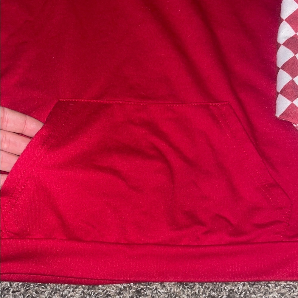 Kids Red Checkered Hoodie - Picture 3 of 6